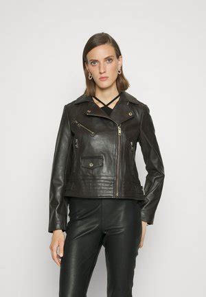 michael kors lederjacke damen braun|Michael Michael Kors Klassische Lederjacke .